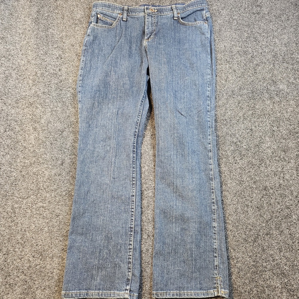 Wrangler JET Bootcut Jeans Womens 13/14 x 32 No Gap Waistband Blue Medium Wash